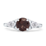 Three Stone Round Hidden Halo Trellis Ring