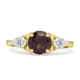 Three Stone Round Hidden Halo Trellis Ring