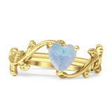 Heart Leaf Art Deco Ring