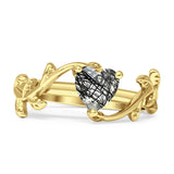 Heart Leaf Art Deco Ring