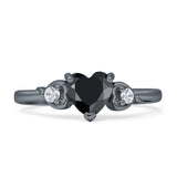 Heart Three Stone Promise Ring