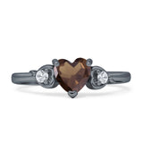 Heart Three Stone Promise Ring