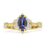 Marquise Halo Beaded Ring