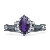 Marquise Halo Beaded Ring