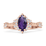 Marquise Halo Beaded Ring