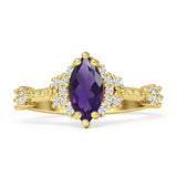 Marquise Halo Beaded Ring