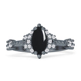 Marquise Halo Beaded Ring