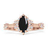 Marquise Halo Beaded Ring