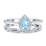 Two Piece Twisted Wedding Set