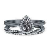 Two Piece Wedding Set Twisted Ring