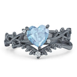 Two Piece Heart CZ Ring