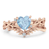 Two Piece Heart CZ Ring