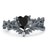 Two Piece Heart CZ Ring