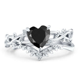 Two Piece Heart CZ Ring