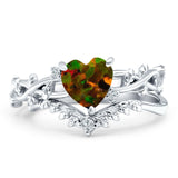 Two Piece Heart CZ Ring