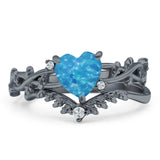 Two Piece Heart CZ Ring