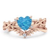 Two Piece Heart CZ Ring
