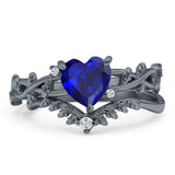 Two Piece Heart CZ Ring