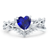 Two Piece Heart CZ Ring