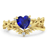 Two Piece Heart CZ Ring