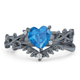 Two Piece Heart CZ Ring