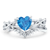 Two Piece Heart CZ Ring