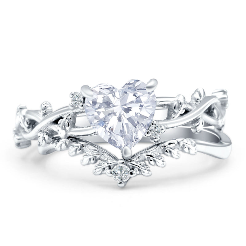 Two Piece Heart CZ Ring