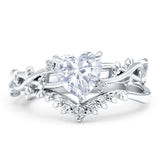 Two Piece Heart CZ Ring