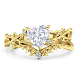 Two Piece Heart CZ Ring