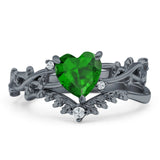 Two Piece Heart CZ Ring