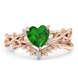 Two Piece Heart CZ Ring