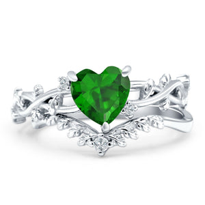 Two Piece Heart CZ Ring