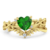 Two Piece Heart CZ Ring
