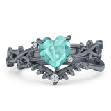 Two Piece Heart CZ Ring