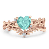 Two Piece Heart CZ Ring