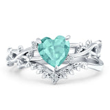 Two Piece Heart CZ Ring