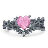 Two Piece Heart CZ Ring