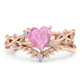 Two Piece Heart CZ Ring