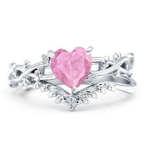 Two Piece Heart CZ Ring