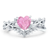 Two Piece Heart CZ Ring