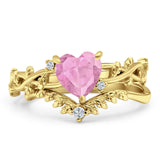 Two Piece Heart CZ Ring