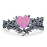 Two Piece Heart CZ Ring