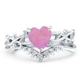 Two Piece Heart CZ Ring