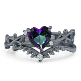 Two Piece Heart CZ Ring