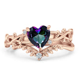 Two Piece Heart CZ Ring