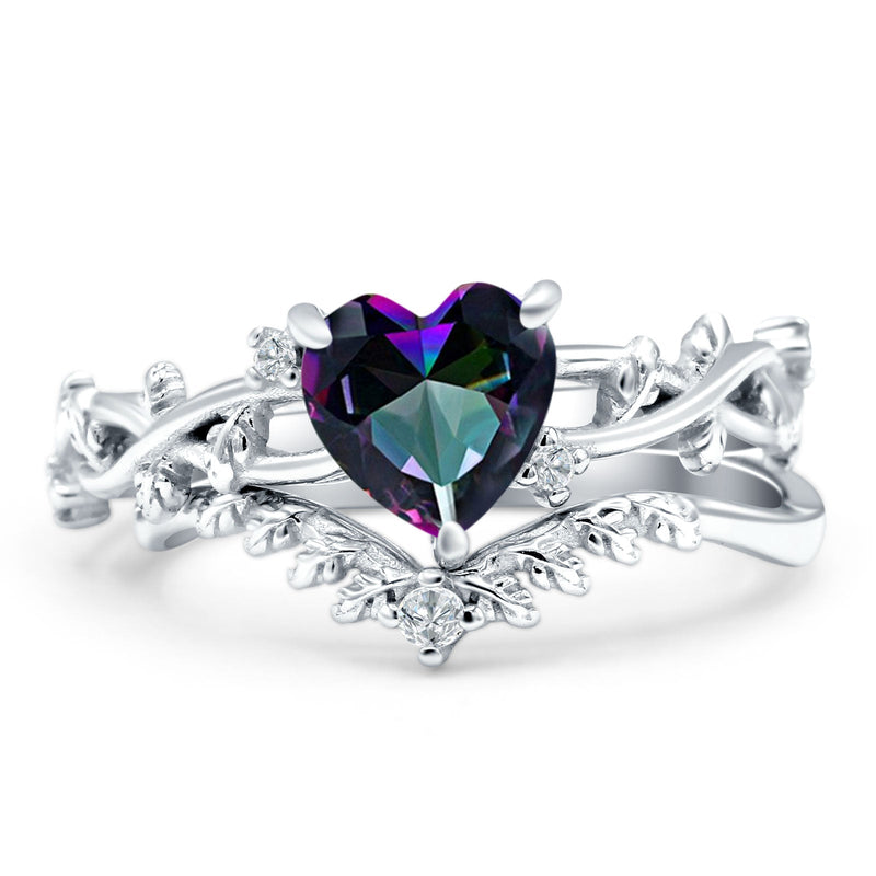 Two Piece Heart CZ Ring
