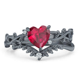Two Piece Heart CZ Ring