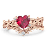 Two Piece Heart CZ Ring