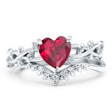 Two Piece Heart CZ Ring