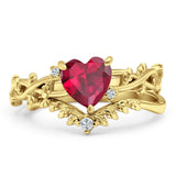 Two Piece Heart CZ Ring